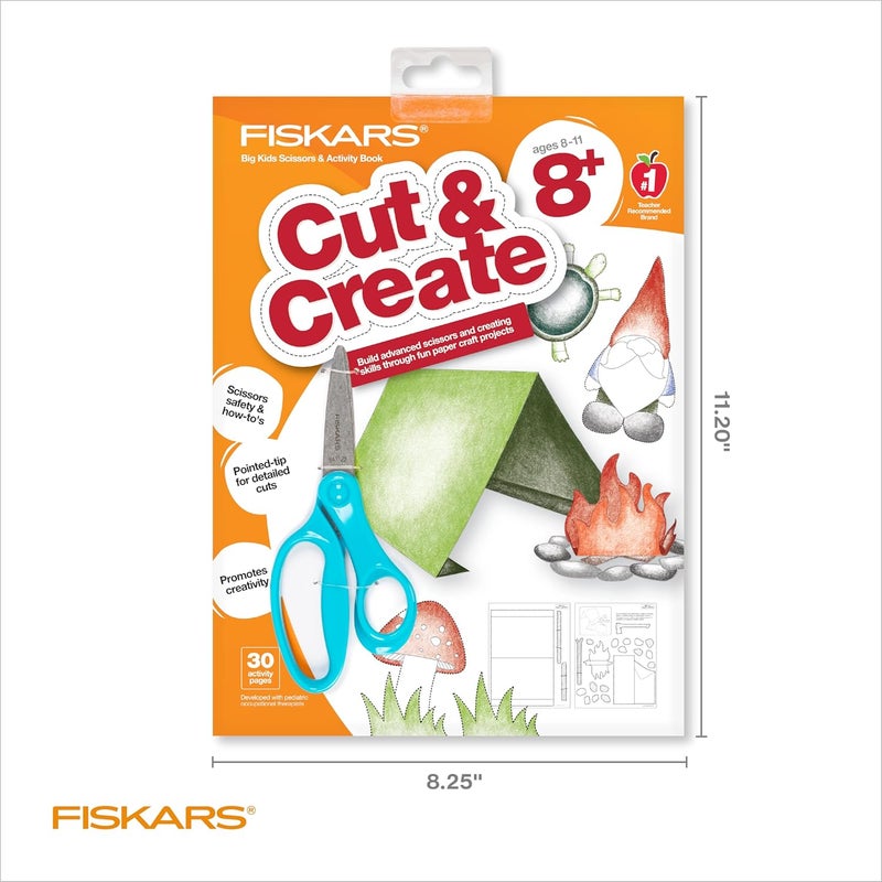 Fiskars Cut & Create Activity Book with 6" Big Kids Scissors, For Ages 8+ - Image 2